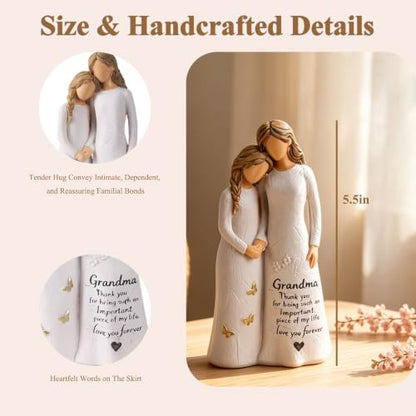 Gifts for Grandma, Grandma Birthday Gifts from Granddaughter | 5.5" Resin Hand-Painted Angel Figurine for Nana GiGi,Sentimental Nana Gift for Mother's Day,Christmas,Grandparents Day - style: Grandma