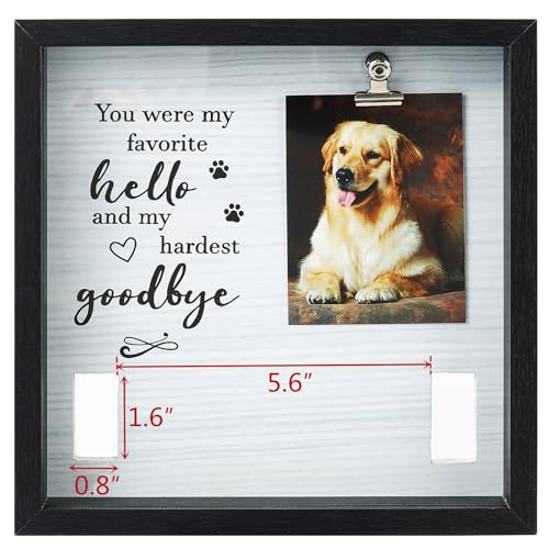 Pet Memorial Gifts for Dogs/Cats,Pet Loss Sympathy Gift Dog Memorial Gifts for Loss of Dog Remembrance Passing Away Gifts,Dustproof Pet Memorial Frame with Transparent Cover Dog Shadow Box Memorial