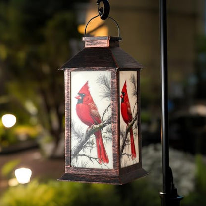 Homemory Solar Hanging Lanterns Outdoor Waterproof Cardinal LED Lights - style: Cardinal
