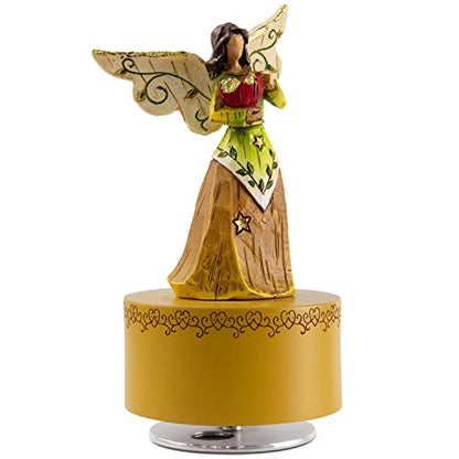 Music Box, Guardian Angel Musical Box Figurine Holding Heart, Sculpted Hand-Painted Music Boxes Figures Wind Up Angel Musical Boxes for Women Girls in Christmas Birthday Anniversary - color: Angel Figurines Heart
