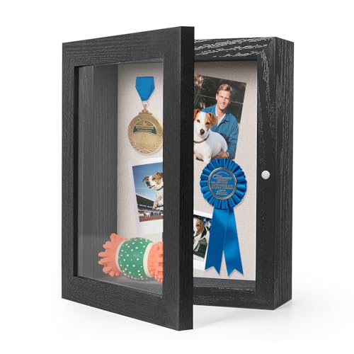 HOUSE DAY 8x10 Deep Shadow Box Frame with Linen Back, Black - color: Black, size: 8x10