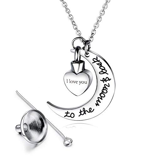 fomissky-sisa Cremation Jewelry Urn Necklaces for Ashes for Women Men, Stainless Steel Keepsake Ashes Necklace Mini Urns for Human Pet Ashes Memorial Gifts