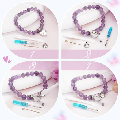 abooxiu Cremation Jewelry Urn Bracelet for Ashes Memorial Heart Ashes Keepsake Cremation Ash Bracelets Urn Jewelry for Ashes of Loved Ones for Women - With Me Always - style: Amethyst