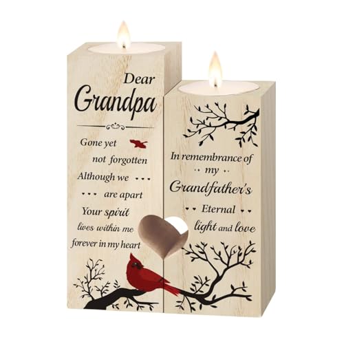 SteadStyle Grandpa Memorial Gifts, Memorial Cardinal Candlestick Holders - style: Grandpa