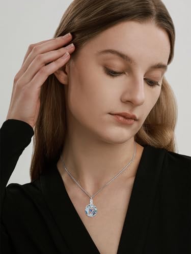 TOUPOP Phoenix Urn Necklace Cremation Jewelry for Ashes 925 Sterling Silver Crystal Phoenix Pendant with Funnel Filler Memorial Jewelry Gifts for Women - color: 01-Blue Phoenix