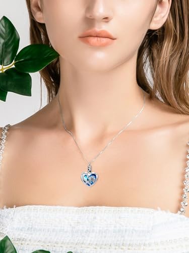 WINNICACA Urn Necklaces for Ashes 925 Sterling Silver Tree of Life Heart Cremation Jewelry for Ashes Jewelry Gifts for Human Ashes Keepsake Memorial Jewelry for Women Men - style: 5-Turtle Urn