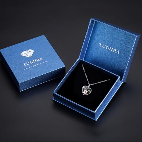 TUGHRA Locket Necklaces That Holds Picture Sterling Silver Elephant Locket Heart Pendant Necklace Photos Jewelry Gifts for Women Teen Mom Daughter - style: 02-Obsidian