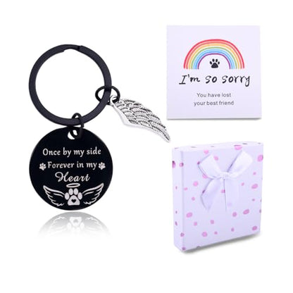 yaozeio Dog Pet Memorial Sympathy Gifts for Loss of Dog Memorial Sympathy Keychain Remembrance Key Ring for Loss of Dogs