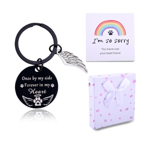 yaozeio Dog Pet Memorial Sympathy Gifts for Loss of Dog Memorial Sympathy Keychain Remembrance Key Ring for Loss of Dogs
