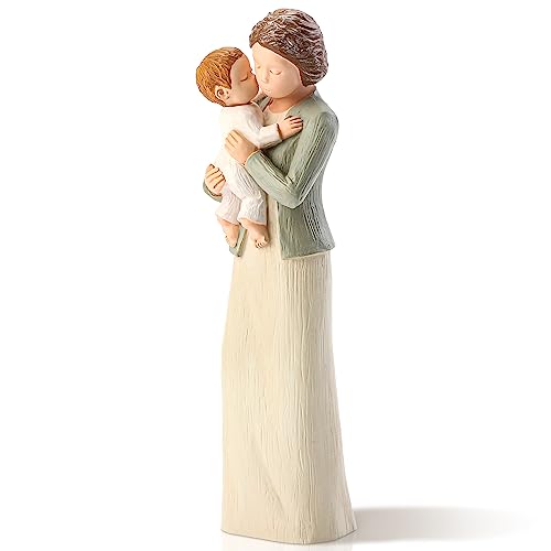 Hensonever Grandma Figurines, Sculpted Hand-Painted Grandmother and Grandchild Figures Birthday Gifts - color: Grandma