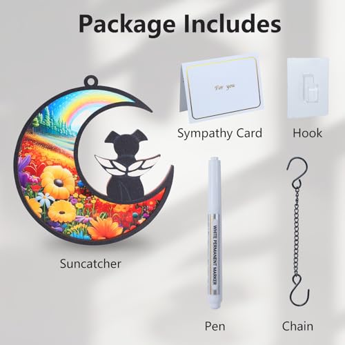 DIY Dog Angel Memorial Suncatcher with Sympathy Card,Rainbow Bridge Dog Memorial Gifts,Loss of Pet Sympathy Gift Dog,Dog Lovers Gifts for Women (2-Rainbow Bridge) - color: 2-rainbow Bridge