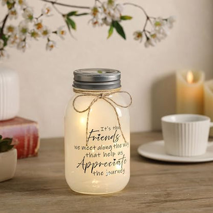 Friends Birthday Gift for Women - 30 oz Large Mason Jar Night Lights | Meaningful Gift for Friends, Bestie, Friendship Gifts for Woman, Soul Sister, BFF - color: Friends Journey