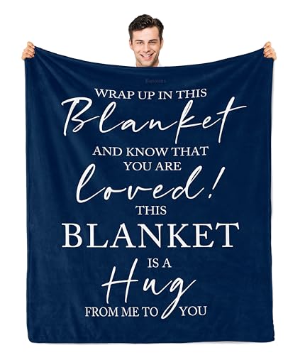 Butonus Get Well Gifts for Men After Surgery,Get Well Soon Gift for Man,Inspirational/Thinking of You/Feel Better Gifts for Men,Hug Healing Blue Blanket 60x50in - color: Dark Blue, size: 60x50in