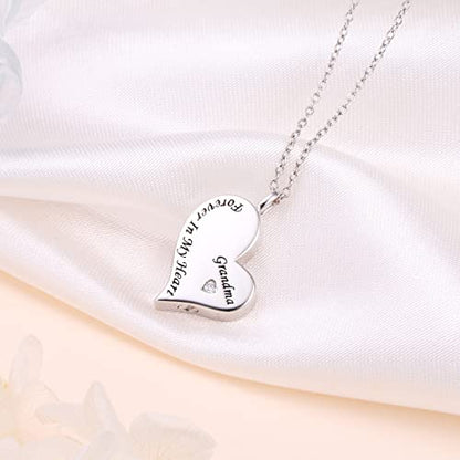 Ladytree 925 Sterling Silver Cremation Urn Necklace for Ashes - style: Grandma