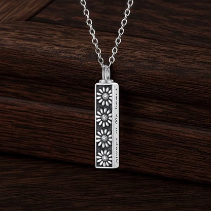 Flower Cute Animal Sterling Silver Pendant Urn Ashes Necklace for Women BF0709 - color: Bar *Daisy 1