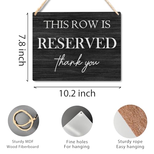 Ryeolo Wedding Reserved Signs, Wooden Hanging Signs, 10.2x7.8 Inches (Black) - color: Black