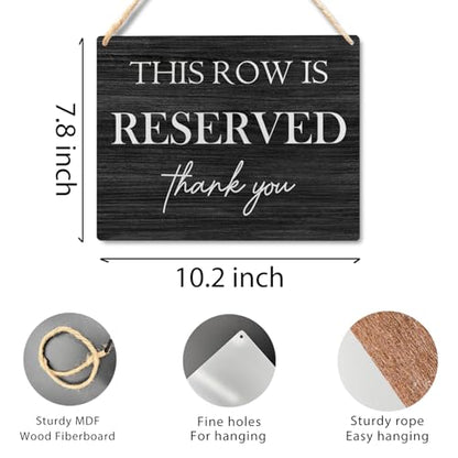 Ryeolo Wedding Reserved Signs, Wooden Hanging Signs, 10.2x7.8 Inches (Black) - color: Black