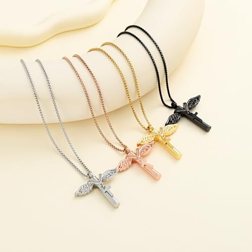 Oinsi Black Cross Urn Necklace For Ashes Of Loved Ones With Birthstone Always In My Heart Cremation Jewelry Keepsake Pendant Women Men - color: Z-Customize