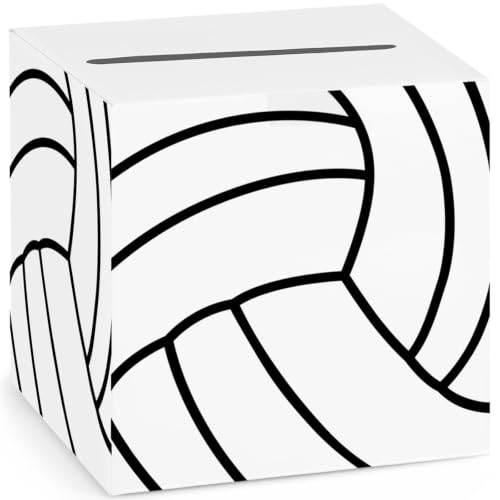 Volleyball Card Box Sports Party Favors Post Box Cardboard Receiving Money Holder for Volleyball Theme Wedding Reception, Baby Showers, Anniversary, Birthday Party, Table Centerpiece Decorations - style: Volleyball
