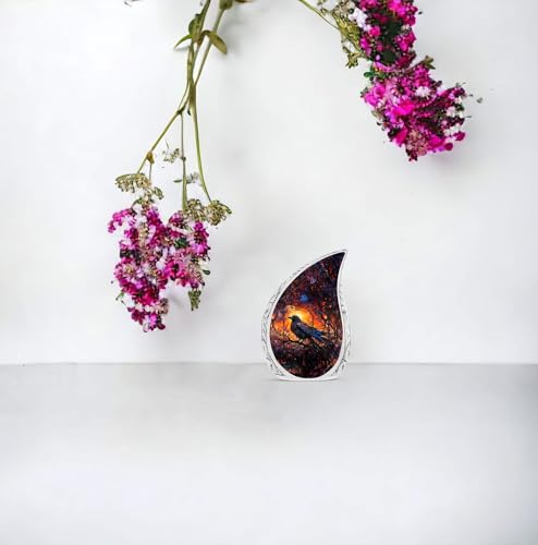 Raven's Mystical Roost - Teardrop Cremation Keepsakes for Ashes - Small Urn - Miniature Urns for Human Ashes - Burial Urns for Adult Human Ashes - Decorative Urn - Keepsake Urn, 3 Inch, 2Pcs - size: Keepsake-2