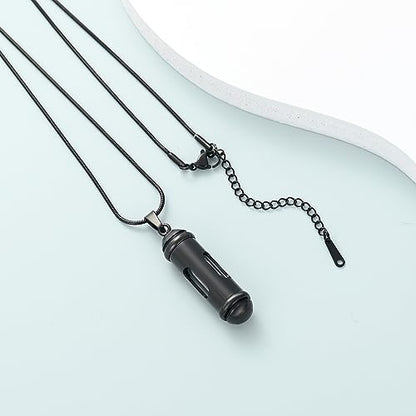 Imrsanl Glass Hourglass Urn Necklace Cremation Jewelry for Ashes - color: 1-Black