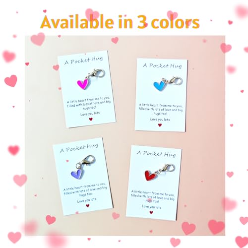 YOJO Pocket Hug Keychain, Love Keychain with Positive Affirmation Card, Emotional Support, Inspirational Gift - color: Blue