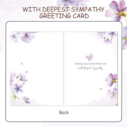 HOWAF Sympathy Card Greeting Cards, Sympathy Cards Thinking of You Cards, Sympathy Gifts, Bereavement Gifts, in Memory of Loved One Gifts, Condolences Card with Memorial Keyring for Memorial Gift