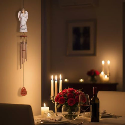 Angel Memorial Wind Chimes, Memorial Sympathy Wind Chime Gifts for Loss of Loved One, Healing Gifts for Grieving Friend or Family, in Memory of Mother Father Brother Sister