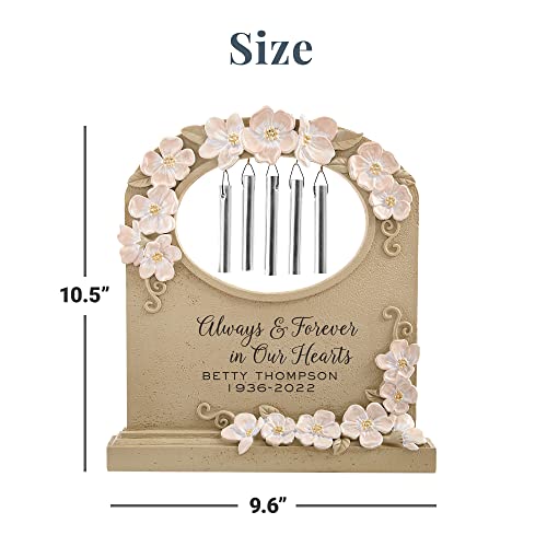 Let's Make Memories Personalized Tabletop Memorial Chime - Sympathy - Condolences - Made of Resin - Flower-Accented - Always & Forever - style: Always & Forever