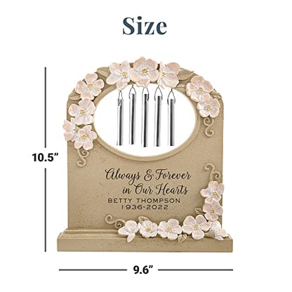 Let's Make Memories Personalized Tabletop Memorial Chime - Sympathy - Condolences - Made of Resin - Flower-Accented - Always & Forever - style: Always & Forever