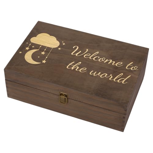 Welcome to the World Engraved Wooden Keepsake Box, Newborn Baby Memory Box with Inside Engraving, Baby Milestone Storage Box for Photos, Cards & Precious Keepsakes , X-Large ,14.15 x 9.5 x 4.5" - size: X-Large, style: Baby