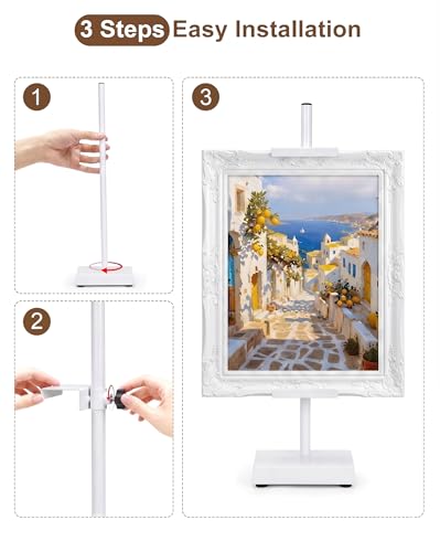 Adjustable Tabletop Easel Stand, White 17" H Easels for Display | 2 Pack Picture Easels for Display, Metal Picture Frame Holder Stand Table, For Art, Photo - color: White 2Pack