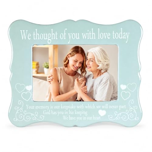 Memorial Picture Frame 4x6 – We Thought of You with Love Today Sympathy Frame, Bereavement Gift, Condolence Remembrance Photo Frame, In Loving Memory Gift for Loss of Loved One, Funeral Keepsake - size: Not Customized