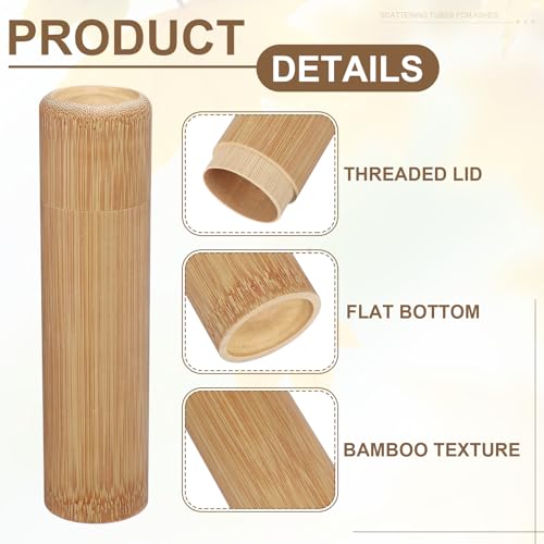 uxcell Bamboo Scattering Urn, 5.9" x 1.6" Small Cremation Tube with Lid Mini Keepsake Brown for Male Female Pet Dog Brown - size: 6.4 Ounces