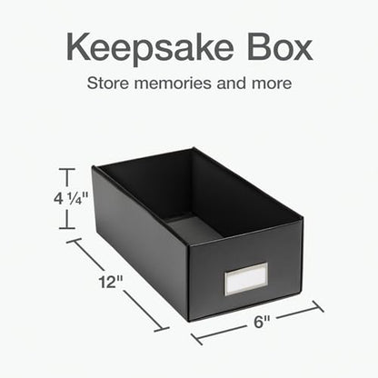 Oxford Keepsake Box, Protective Storage Box, Home and Office Organizer, Photo Storage Box, Souvenir Organizer, Small, 6" x 12" x 4 1/4" (41789) - size: 6" x 12" x 4 1/4"