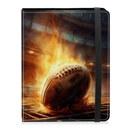 Photo Album 4x6 Photos - 60 Photos Capacity PU Leather Cover Photo Album with Strong Elastic Band, Portable Picture Album for Family Wedding Wedding Anniversary, Football on Fire - color: Football on Fire