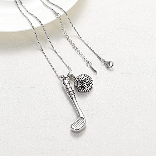 constantlife Cremation Golf Clubs Jewelry for Ashes Urn Necklace Keepsake 316L Stainless Steel Memorial Pendant - color: Golf Ball