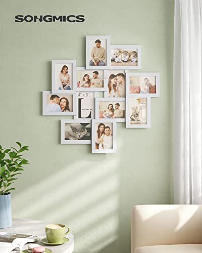 SONGMICS 12-Pack 4 x 6 Collage Picture Frames with Glass Front - color: Cloud White, size: 12 Pack