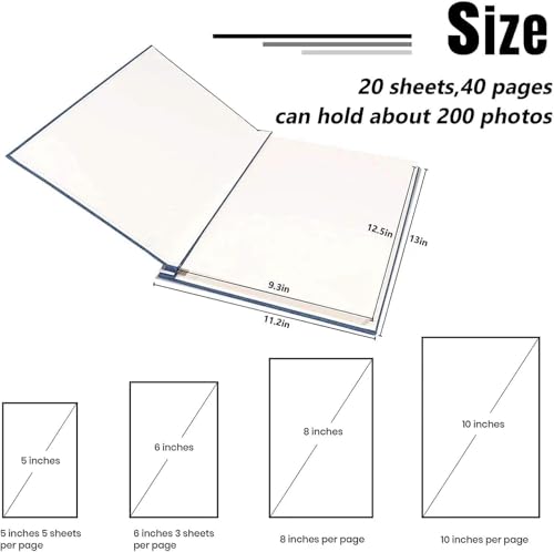 Adventure Book Photo Album 13x11.5 Self Adhesive Scrapbook | DIY memory book for couples, meaningful keepsake, travel photos, tickets, notes, and 3x5 to 8x10 pictures - color: Leather Brown (13"x11.5")