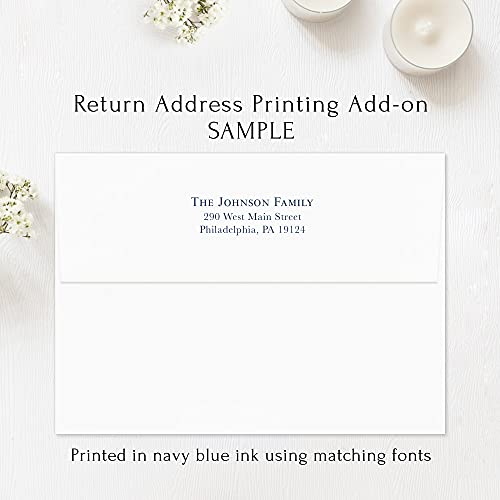 Navy Blue Floral In Loving Memory Funeral Thank You Cards with Cross - color: Navy Blue