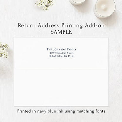 Navy Blue Floral In Loving Memory Funeral Thank You Cards with Cross - color: Navy Blue