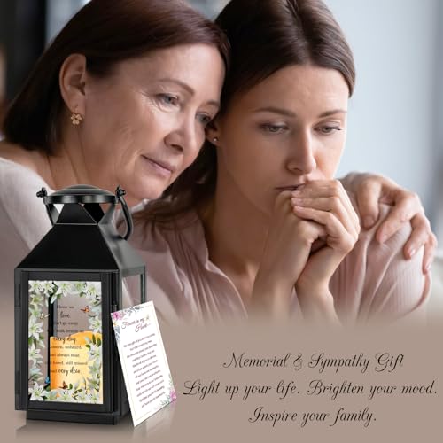 Memorial Lantern - Bereavement Sympathy Gifts for Loss of Loved One - Mother, Father, Grandpa, Grandma Remembrance Gift - color: Those We Love Black