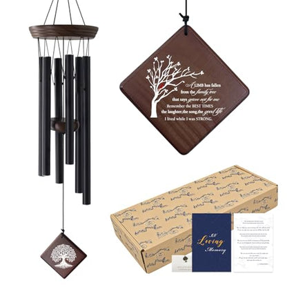 Sympathy Wind Chimes for Loss of Loved One, Bereavement Gifts | Remembrance Windchime for Loss of Mother Father,Memorial Wind Chimes for Outside with Family Tree Sail - size: Cardinal
