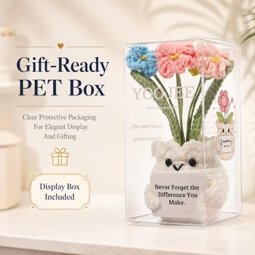 Forget-Me-Not Crochet Flower Potted Plant Gift - color: E-never Forget the Difference You Make