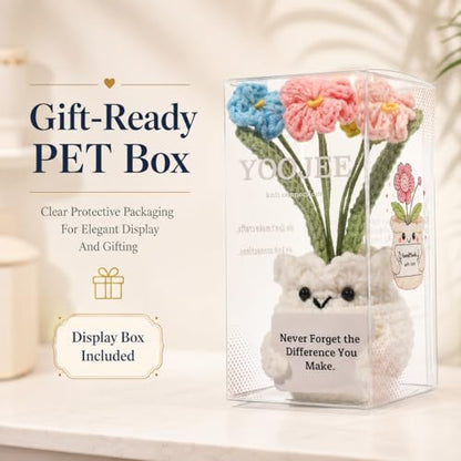 Forget-Me-Not Crochet Flower Potted Plant Gift - color: E-never Forget the Difference You Make