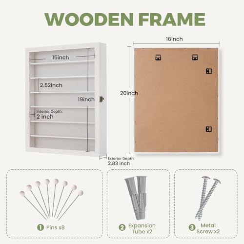 Muzilife 16x20 Shadow Box Wood Picture Frame with Shelves, 2.83 Deep, White - color: White, size: 16"x20" with Shlef