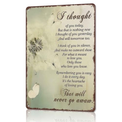 Memorial Sympathy Poem Aluminum Metal Sign 8 x 12 Inch | Office Wall Decor for Home, Living Room, Entryway, Gift for People Grieving Lost Loved Ones, Memorial Decor Fans