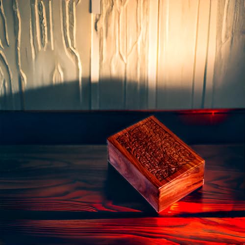Wooden Urn for Human & Pet Ashes - Decorative Keepsake Burial Box - Extra Small (Style5, 5 x 3 x 2.25 inch) - size: X-Small
