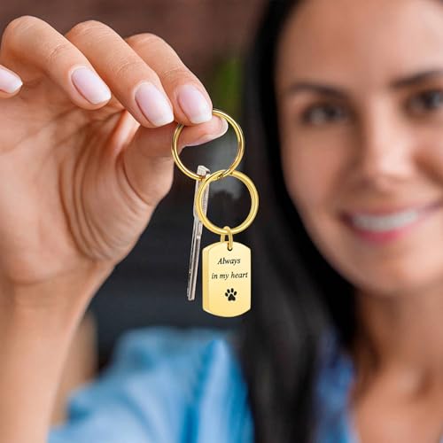 Pet Paw Cremation Jewelry Urn Keychain for Ashes for Women Men Memorial Keepsake Keychain - color: Customize