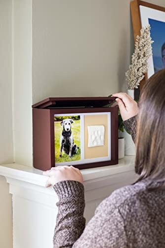Pearhead Pet Photo Memory Box and Impression Kit for Dog or Cat Paw Print - color: Espresso Clay Pawprint Urn